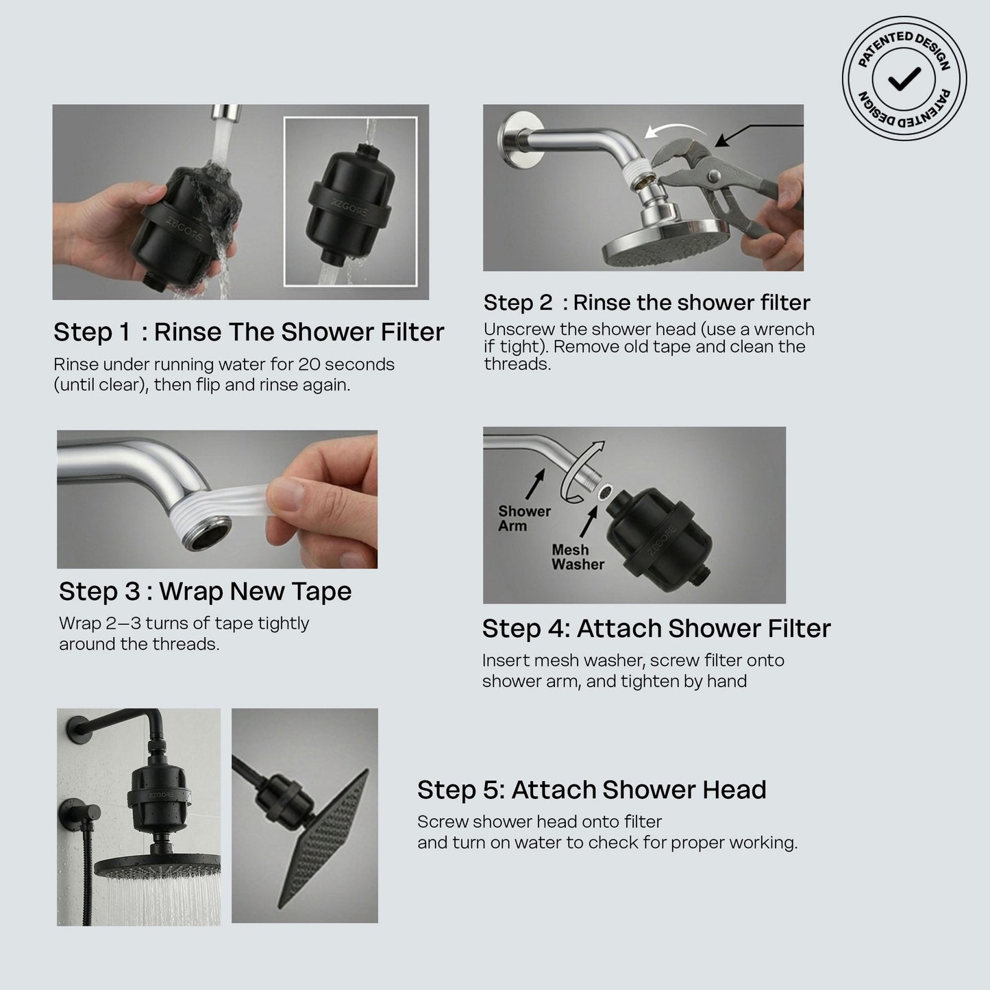 25-Stage Advanced Shower Water Filter – Multi-Layer Purification System